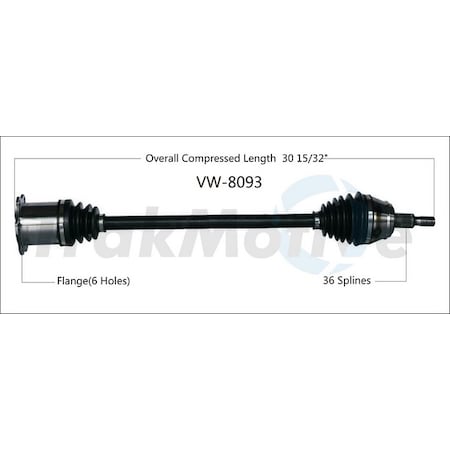Surtrack Axle Cv Axle Shaft, Vw-8093 VW-8093